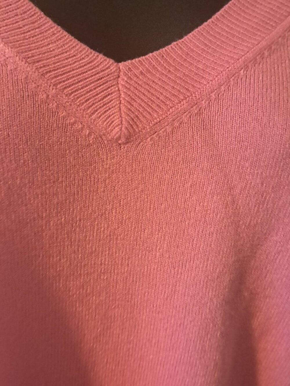 CROFT & BARROW WOMENS PLUS LONG SLEEVE PINK VNECK SWEATER IN 1X